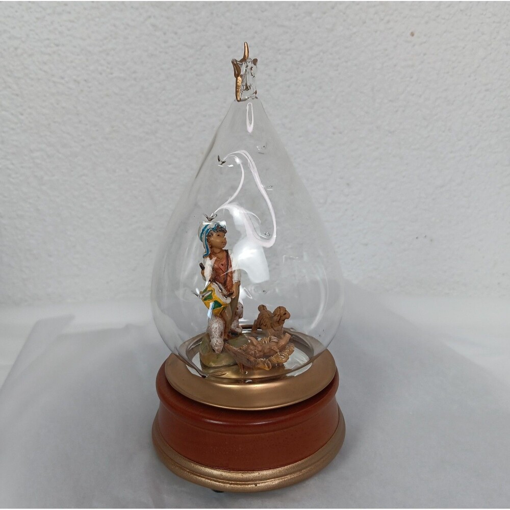 Vintage Fontanini Blown Glass Music Box Plays Little Drummer Boy #66114 - Picture 2 of 16
